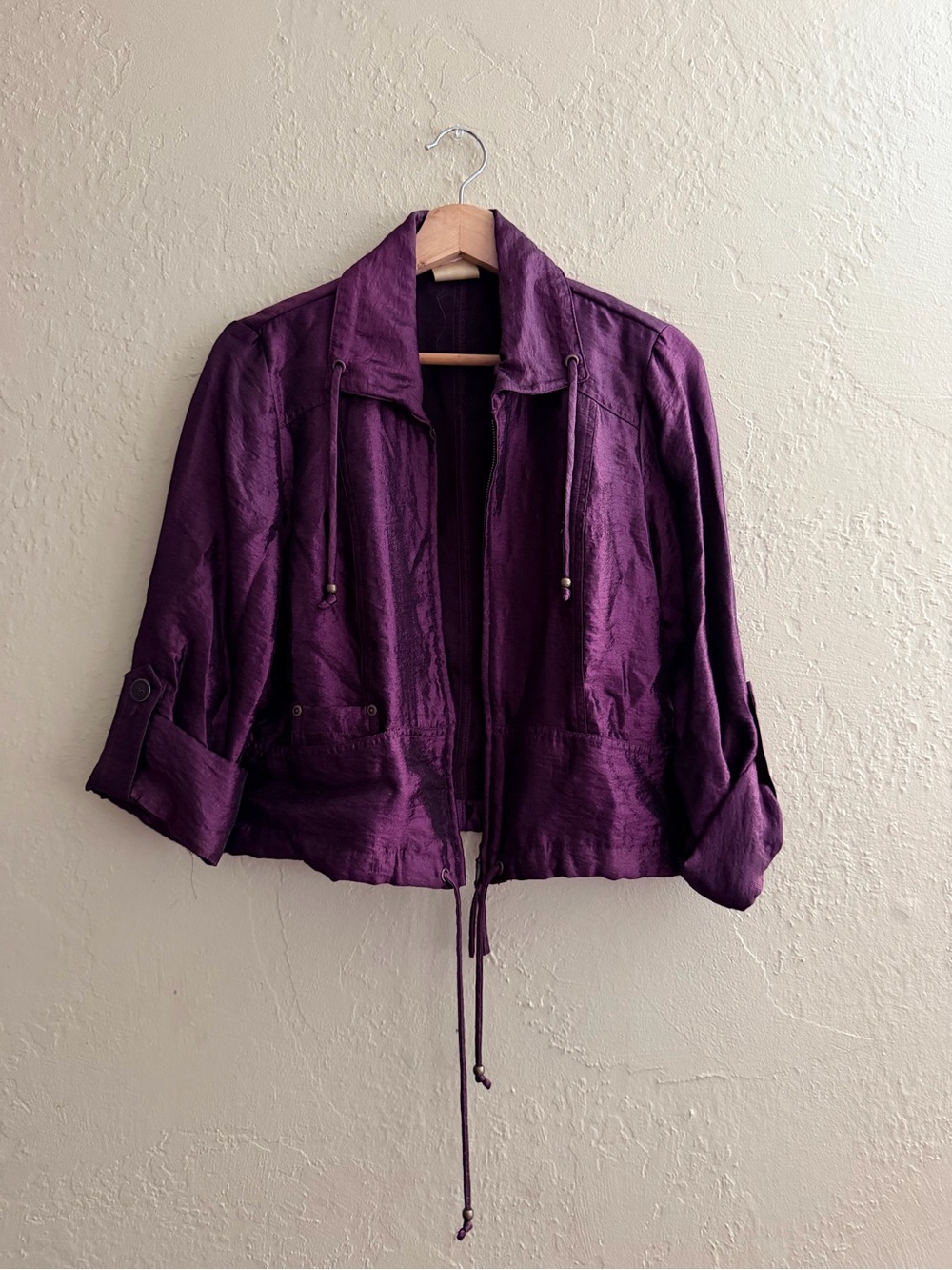 Ruby Rd. Women's Purple Utility Drawstring Jacket